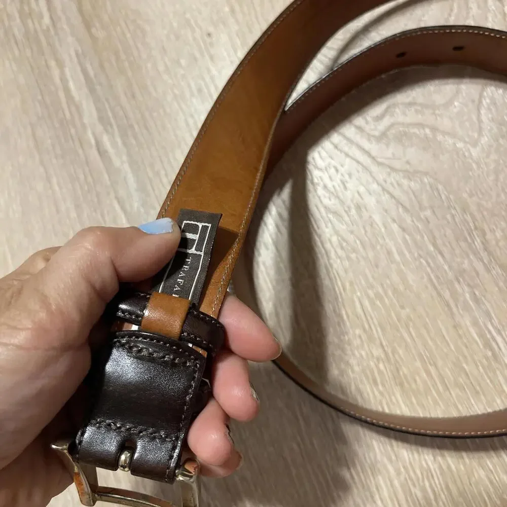 Trafalgar Cortina Brown Leather Dress Belt - Men's‎ Size 36/90 H08